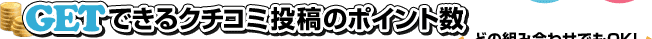 GETできるクチコミ投稿のポイント数