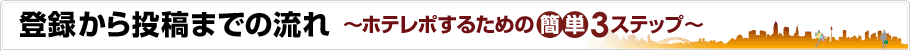 登録から投稿までの流れ　～クチコミするための簡単3ステップ～